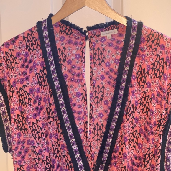 POUPETTE ST BARTH Amora Romper in Pink Purple Fressia Floral V-Neck Romper Med - Picture 8 of 8